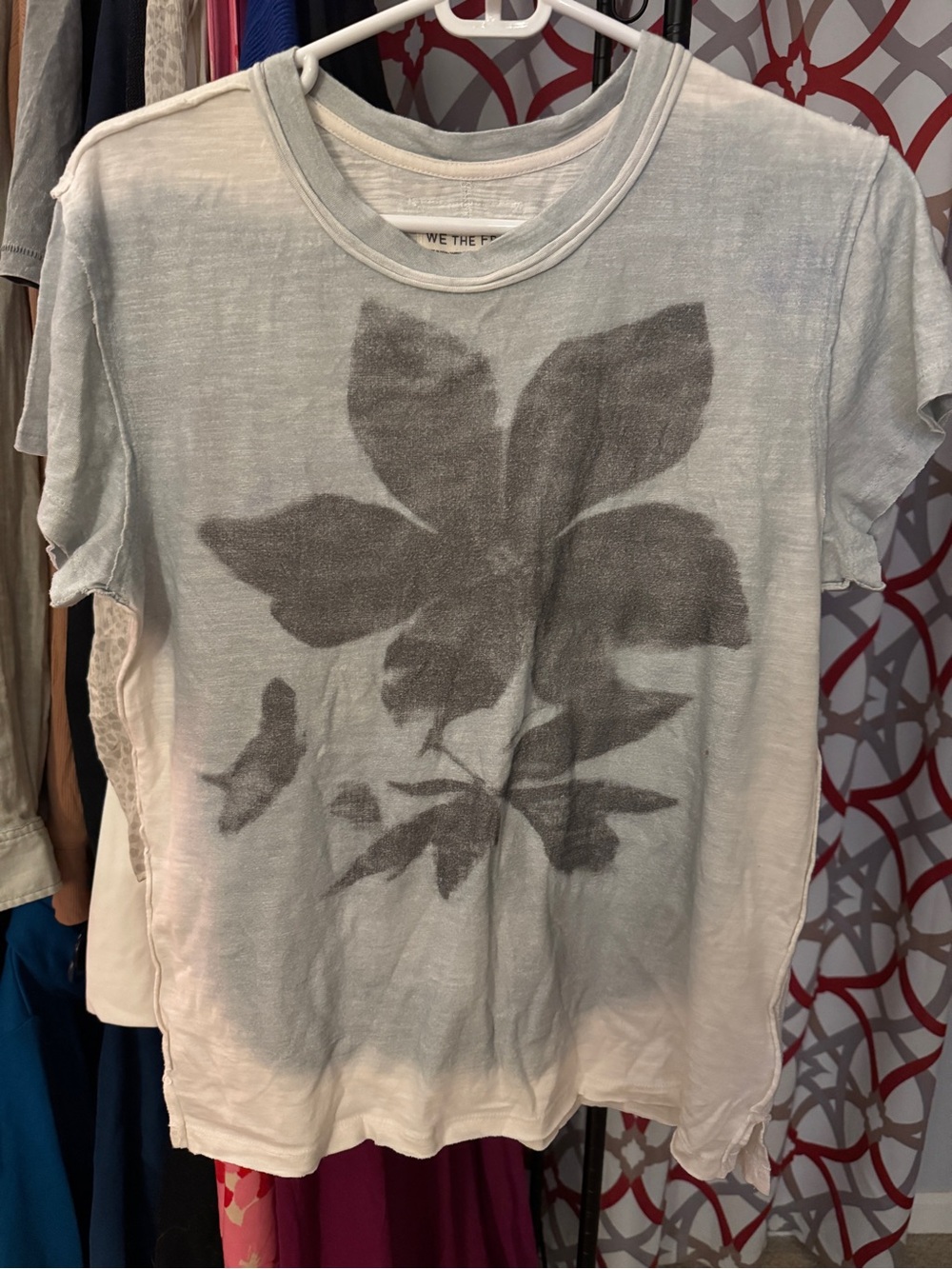 We The Free Cream Tee with Gray Floral Graphic